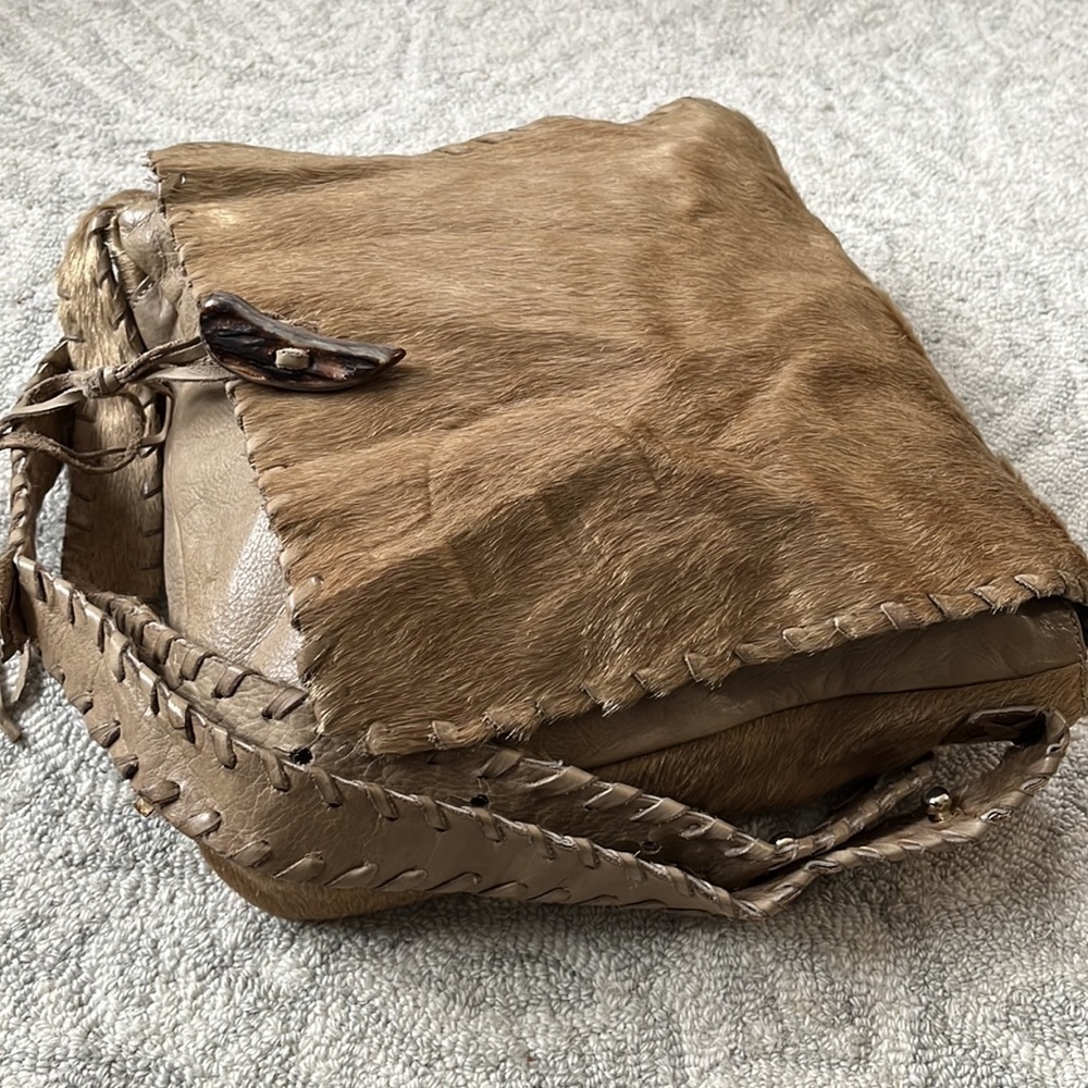 𝅺claudia Firenze Feux Fur and Leather Boho Purse